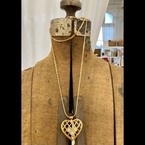 Vintage heart on repurposed chain